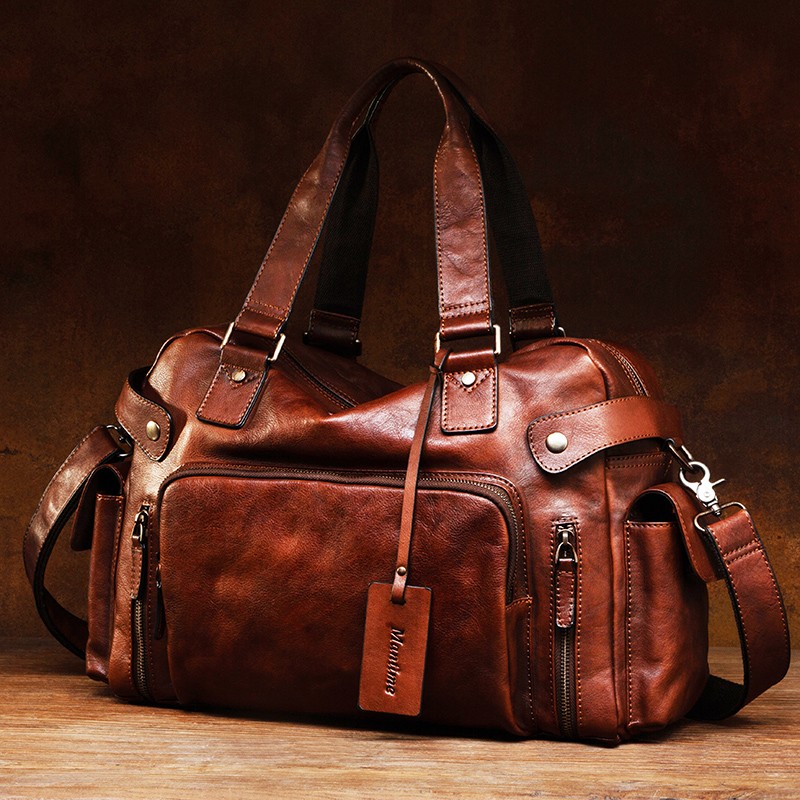Canvas Backpack Casual - กระเป๋าผู้ชายยางลบหนังฟอกฝาดวินเทจ, กระเป๋าสะพายลําลอง, กระเป๋าเดินทางมือถือ, กระเป๋าเดินทาง, กระเป๋าเป้สะพายหลังฟิตเนส
