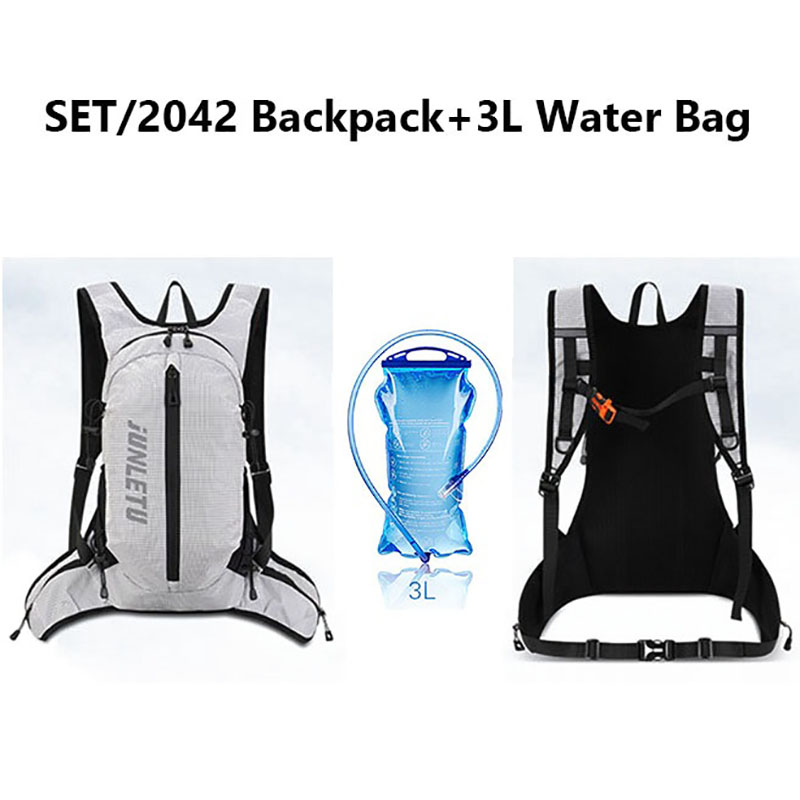 Hiking Backpack Waterproof - ชุดกระเป๋าเป้สะพายหลังสำหรับกีฬากลางแจ้งพร้อมถุงน้ำ 3 ลิตร กระเป๋าเป้น้ำสำหรับปั่นจักรยาน กระเป๋าเป้กันฝนไนลอนสำหรับเดินป่าและกิจกรรมกลางแจ้ง