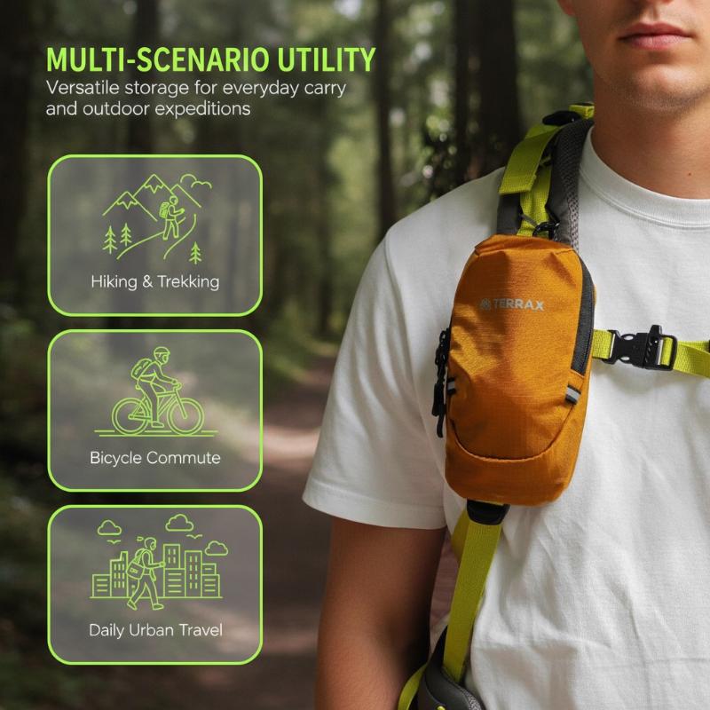 Hiking Backpack Waterproof - กระเป๋าสะพายไหล่สำหรับกิจกรรมกลางแจ้งทุกฤดูกาล สายสะพายแบบกระเป๋าเป้ กันน้ำ ทนทาน สำหรับเก็บโทรศัพท์และขวดน้ำ เหมาะสำหรับเดินป่า