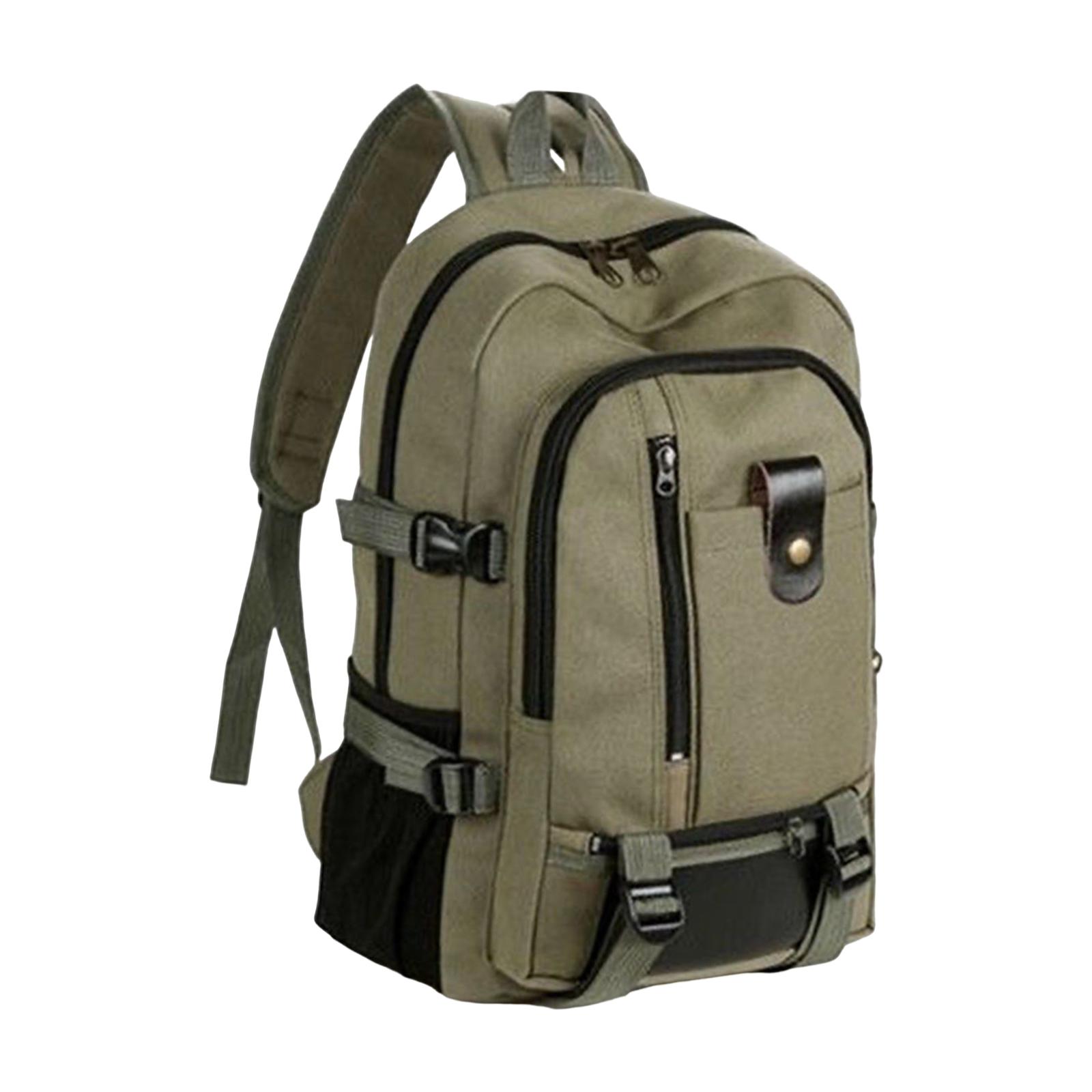 Canvas Backpack Casual - กระเป๋าเป้สะพายหลังผ้าแคนวาสขนาดใหญ่ สำหรับเดินทาง ใส่แล็ปท็อป เหมาะสำหรับธุรกิจและนักศึกษา กันน้ำ กระเป๋าเป้สำหรับใช้ในวันธรรมดา
