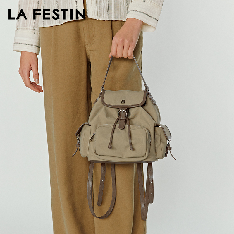 Canvas Backpack Casual - LA FESTIN กระเป๋าเป้สะพายหลังแบบดั้งเดิมกระเป๋าใหม่สำหรับผู้หญิงกระเป๋าเป้สะพายหลังเดินทางกระเป๋าความจุขนาดใหญ่กระเป๋าดีไซน์หรูกระเป๋าลำลองกระเป๋านักเรียน
