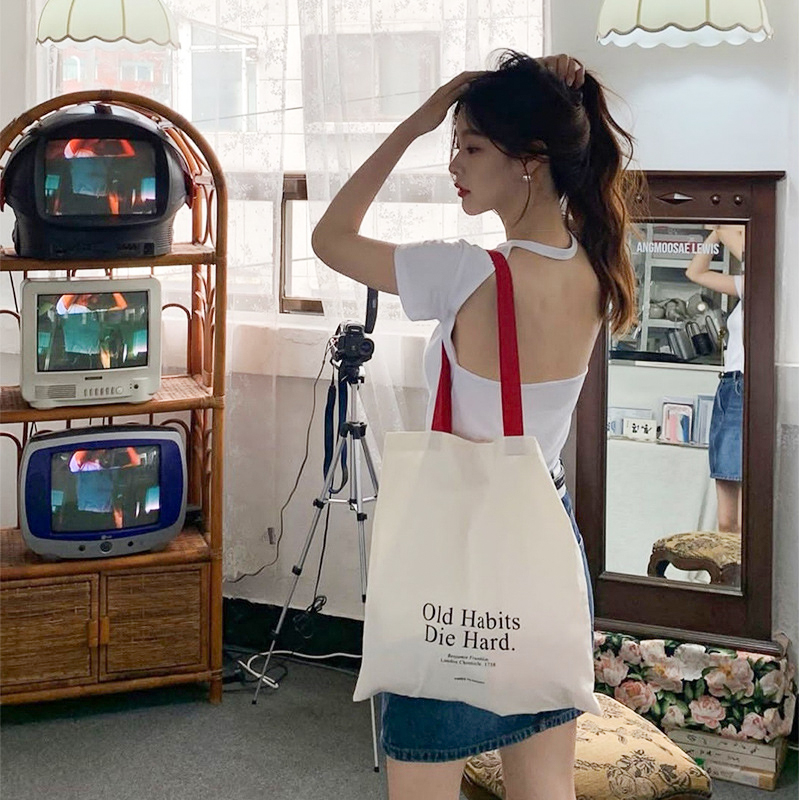 กระเป๋าผ้าแคนวาสสะพายไหล่ใบเดี - Canvas Backpack Casual บทวิจารณ์และราคา